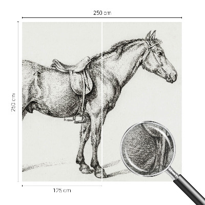 Fotomural decorativo para cabecero de cama con un boceto de un caballo