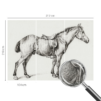 Fotomural decorativo para cabecero de cama con un boceto de un caballo