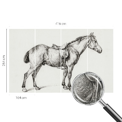Fotomural decorativo para cabecero de cama con un boceto de un caballo