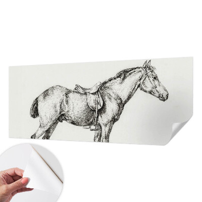 Fotomural decorativo para cabecero de cama con un boceto de un caballo
