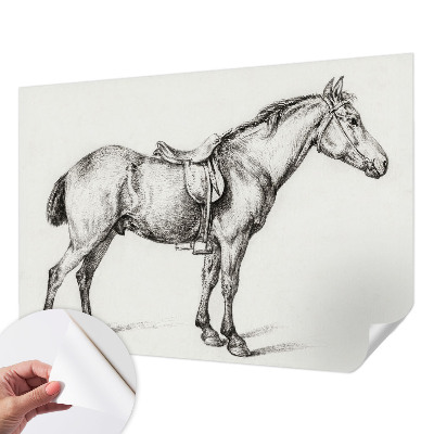 Fotomural decorativo para cabecero de cama con un boceto de un caballo