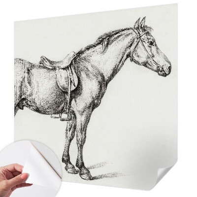 Fotomural decorativo para cabecero de cama con un boceto de un caballo