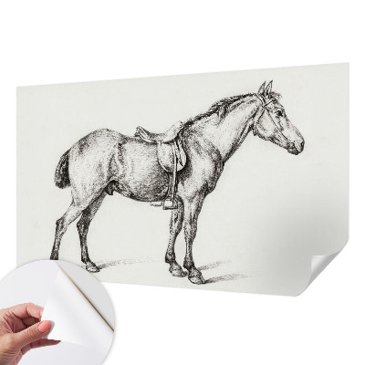 Fotomural decorativo para cabecero de cama con un boceto de un caballo