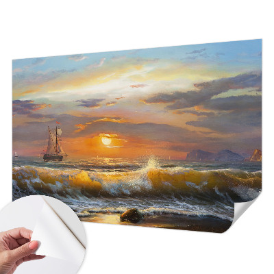 Mural de pared con estampado hermoso con un panorama del mar