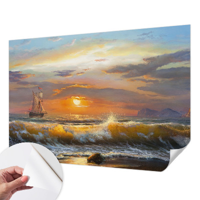 Mural de pared con estampado hermoso con un panorama del mar