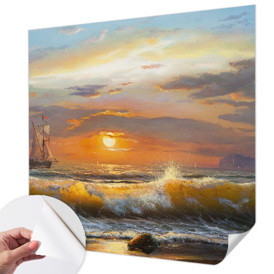Mural de pared con estampado hermoso con un panorama del mar