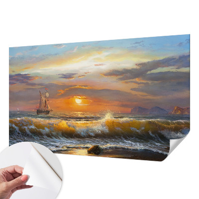 Mural de pared con estampado hermoso con un panorama del mar
