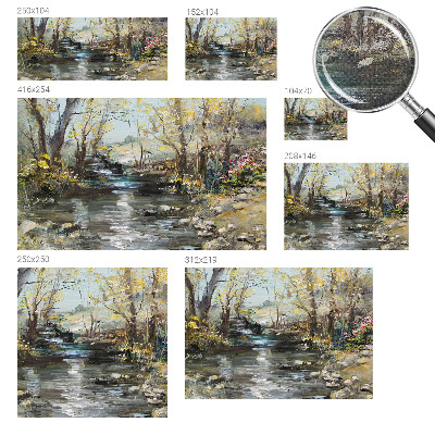 Papel mural con patrón decorativo arroyo forestal