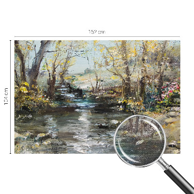 Papel mural con patrón decorativo arroyo forestal