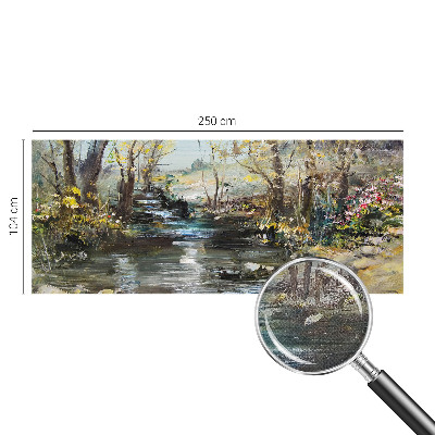 Papel mural con patrón decorativo arroyo forestal