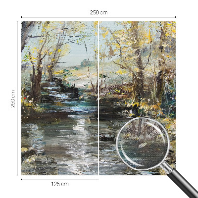 Papel mural con patrón decorativo arroyo forestal