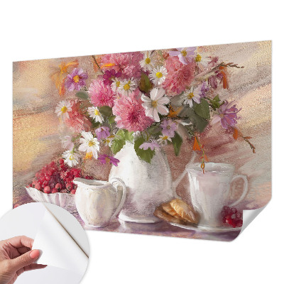 Fotomural decorativo para cabecero de cama con motivo de flores silvestres