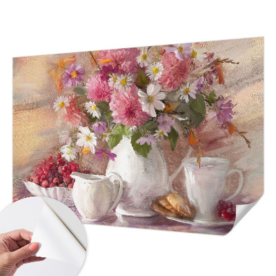 Fotomural decorativo para cabecero de cama con motivo de flores silvestres