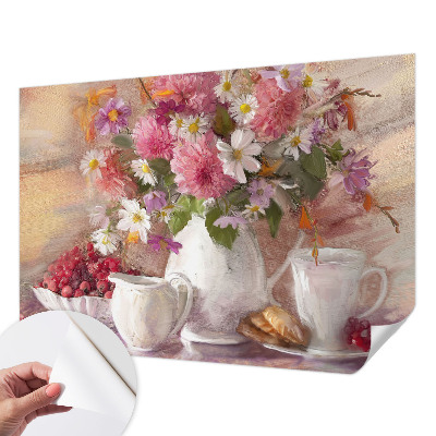 Fotomural decorativo para cabecero de cama con motivo de flores silvestres