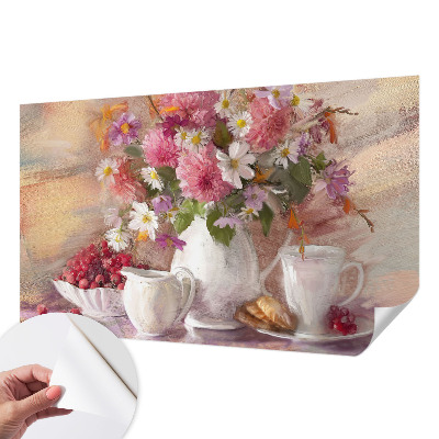 Fotomural decorativo para cabecero de cama con motivo de flores silvestres