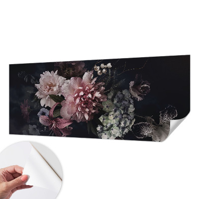 Papel mural con patrón decorativo con motivo de arreglo floral