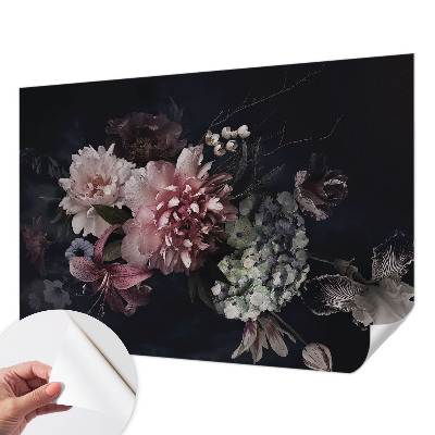 Papel mural con patrón decorativo con motivo de arreglo floral