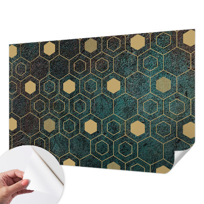 Mural de pared con estampado hermoso con diseño de hexágonos geométricos