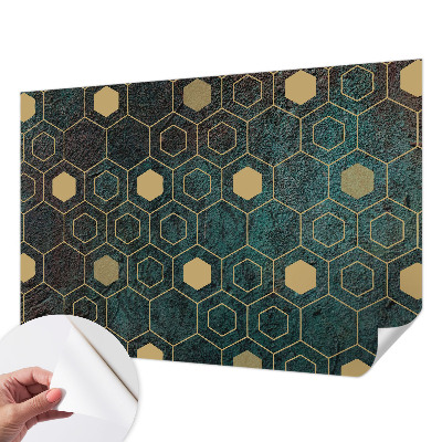 Mural de pared con estampado hermoso hexágonos geométricos