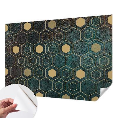 Mural de pared con estampado hermoso hexágonos geométricos
