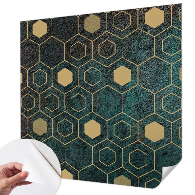 Mural de pared con estampado hermoso hexágonos geométricos