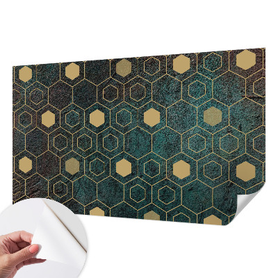 Mural de pared con estampado hermoso con diseño de hexágonos geométricos