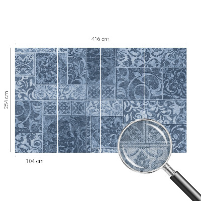 Papel mural texturado decorativo con estampado de adornos para plantas