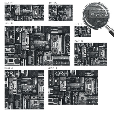 Papel mural con patrón decorativo radio retro