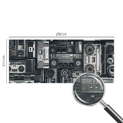 Papel mural con patrón decorativo con diseño de radio retro