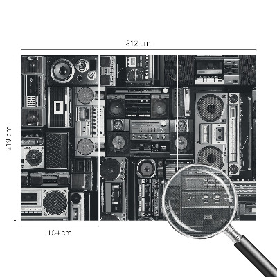 Papel mural con patrón decorativo radio retro