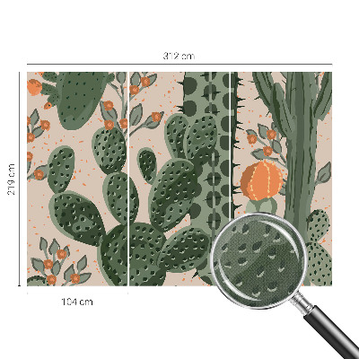 Fotomural decorativo para cabecero de cama con diseño de cactus verdes