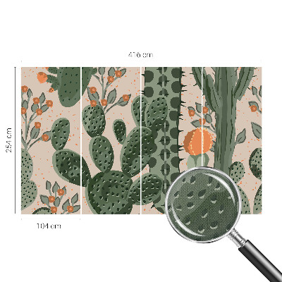 Fotomural decorativo para cabecero de cama con diseño de cactus verdes