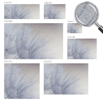 Papel mural con patrón decorativo diente de león cubierto de rocío