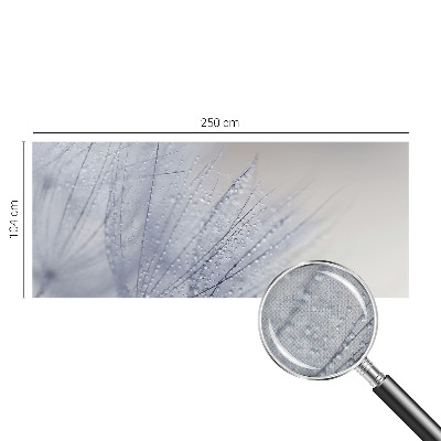 Papel mural con patrón decorativo diente de león cubierto de rocío