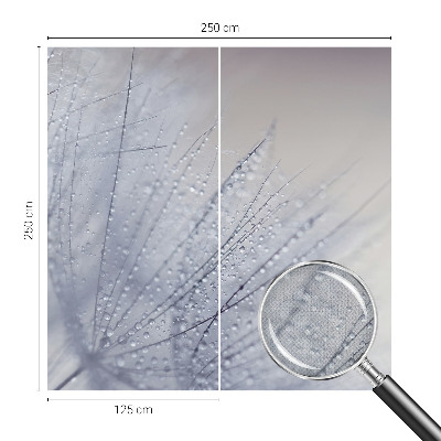 Papel mural con patrón decorativo diente de león cubierto de rocío