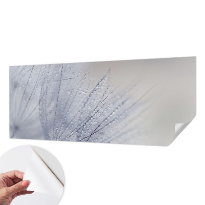 Papel mural con patrón decorativo con motivo de dientes de león cubiertos de rocío