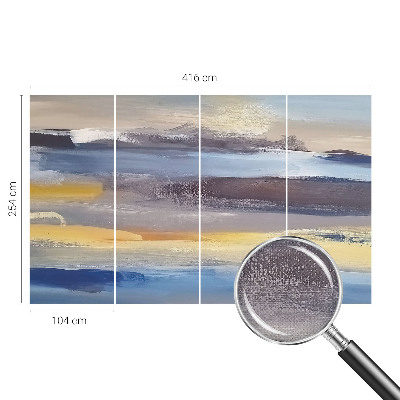 Papel mural con patrón decorativo con un paisaje tranquilo