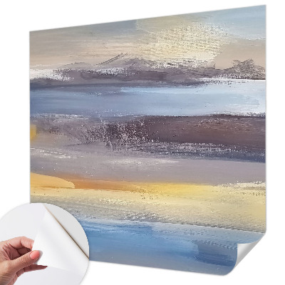 Papel mural con patrón decorativo con un paisaje tranquilo