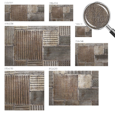 Papel mural texturado decorativo Patrones metálicos