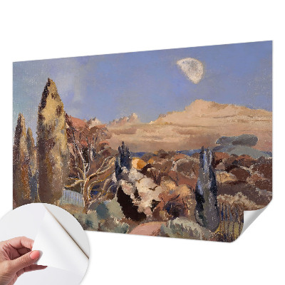 Mural de pared con estampado hermoso con un paisaje forestal