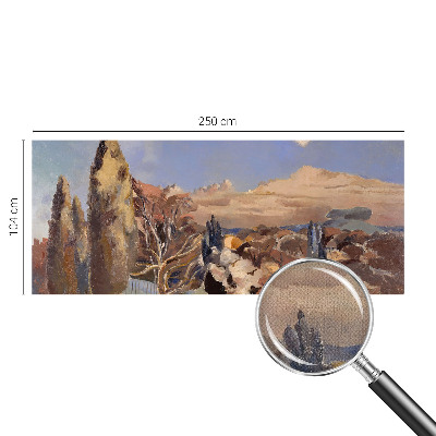 Mural de pared con estampado hermoso paisaje forestal