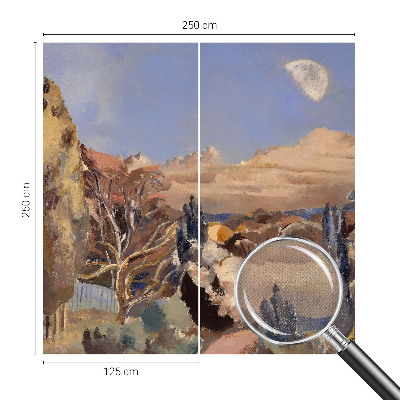 Mural de pared con estampado hermoso paisaje forestal