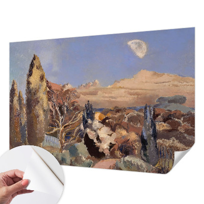 Mural de pared con estampado hermoso paisaje forestal