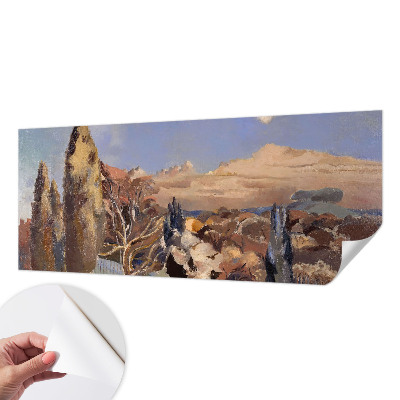 Mural de pared con estampado hermoso paisaje forestal