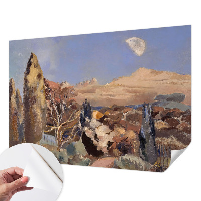 Mural de pared con estampado hermoso paisaje forestal