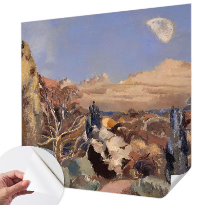 Mural de pared con estampado hermoso paisaje forestal