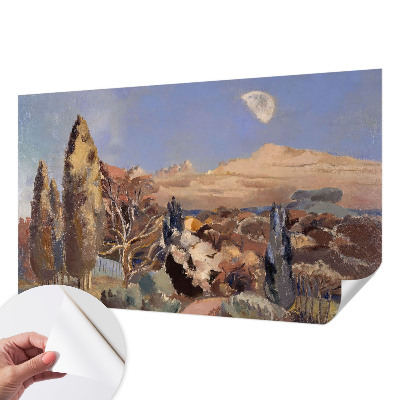 Mural de pared con estampado hermoso con un paisaje forestal