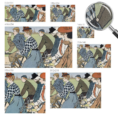 Fotomural decorativo para cabecero de cama Ciclistas clásicos