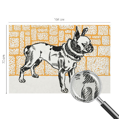 Papel mural con patrón decorativo Perro retro