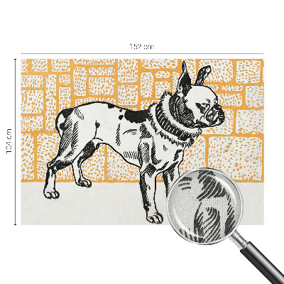 Papel mural con patrón decorativo Perro retro